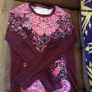 Athleta Paisley Long Sleeve Top